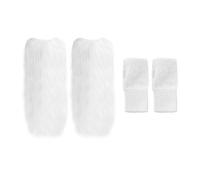 ATBUSS 1 Par De Fundas Blancas Para Los Pies De Piel Sintética Y 1 Par De Guantes, Leggings De Felpa Bonitos Y Geniales, Accesorios Cálidos Para El Invierno.