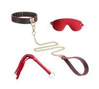 ATBUSS 1 Pieza De Cuello Rojo Y Negro, 1 Pieza De Látigo Y 1 Pieza De Antifaz, Traje Divertido Acompañante, Collar Elee Y Lujoso.