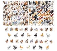 ATBUSS 100 Pegatinas De Caballo De Acuarela, Pegatinas Impermeables, Pegatinas De Decoración De Cuentas De Mano, Pueden Decorar Fundas para Teléfonos Móviles Y Cuadernos.