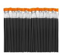 ATBUSS 100 Pinceles Planos De Varilla Negra, Pinceles Artísticos, Forma Plana, Herramientas De Pintura Diarias, Pequeños Y Fáciles De Controlar, Adecuados para Acuarela Y Pintura Al Óleo.