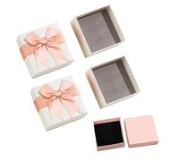 ATBUSS 2 cajas de regalo con lazo y 1 caja de regalo para joyas con tapa, elegante embalaje con lazo para anillos (rosa)