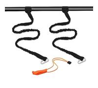 ATBUSS 2 cuerdas de remo para kayak negras, 2 ganchos, 1 silbato naranja, banda elástica para remo de canoa con mosquetón, herramienta de remo de canoa, accesorios para kayak para kayak, barco de