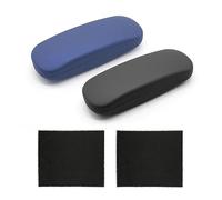 ATBUSS 2 fundas de gafas de color sólido, 2 piezas de paño para gafas, funda para gafas de sol, caja de almacenamiento portátil, funda rígida para gafas, Negro , 20*15*1cm