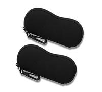 ATBUSS 2 Fundas Para Gafas, Organizador de Sol, Práctica Cremallera, Estuche Delgado Con Clip Para Cinturón, Apto Para Cualquier Gafa (Negro), Talla Única