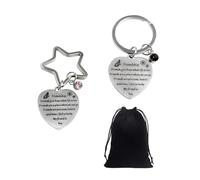 ATBUSS 2 llaveros de amistad y 2 bolsas organizadoras negras, regalos de llavero personalizados, llaveros para niñas y mujeres, llaveros de amistad para niñas y mujeres