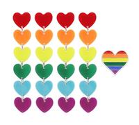 ATBUSS 2 Pares De Aretes De Amor Arcoíris Y 1 Broche, Aretes Hipoalergénicos De Moda, Lindas Insignias De Dibujos Animados, Ropa Diaria con Accesorios.