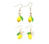 ATBUSS 2 Pares De Aretes De Limón, Lindos Aretes con Forma De Fruta, Complementos De Vestir Frescos Y Brillantes, Adecuados para Estilos De Fiesta Navideña.