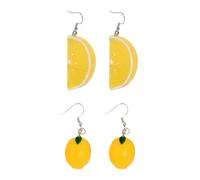 ATBUSS 2 Pares De Aretes De Pétalos De Naranja Limón, Divertidos Aretes De Frutas, Estilo Boho De Verano, Decoración De Fiesta En La Playa.