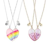 ATBUSS 2 Pares De Collares De Amor para Buenos Amigos, Combinados para Simbolizar La Amistad, Un Regalo De Amistad, Cómodo De Llevar, Adecuado para Que Los Mejores Amigos Celebren Sus Cumpleaños.