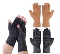 ATBUSS 2 pares de guantes de alivio del dolor, diseño de medio dedo, protege la salud deportiva, alivia el dolor de articulaciones, adecuado para artritis reumatoide, artrosis multitud