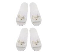 ATBUSS 2 Pares De Pantuflas Nupciales, Elees Pantuflas Blancas Para Bodas, Pantuflas Desechables, Adecuadas Para Luna De Miel, Hogar, Fiesta De Pijamas.