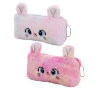 ATBUSS 2 Piezas De Estuche De Lápices De Felpa, Estuche De Lápices Lindo Gatito, Caja De Papelería para Niños, Bolsa De Almacenamiento Liviana De Gran Capacidad, Regalos Navideños para Estudiantes.