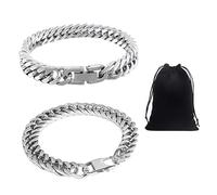 ATBUSS 2 pulseras de acero de titanio de moda, simples y versátiles, pulseras de plata, el tamaño, accesorios exquisitos, pulseras de joyería para hombre, adecuadas para regalos de vacaciones., Acero
