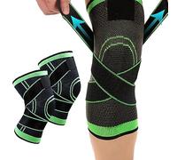 ATBUSS 2 rodilleras antideslizantes, rodilleras abiertas, mangas ajustables para tendinitis, artritis, lesiones de ligamentos, desgarro de menisco (verde, talla L)