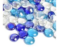 ATBUSS 200 g de piedras de cristal redondas transparentes, piedras preciosas planas, piedras de cristal, piedras preciosas artificiales, decoración de jarrones, perlas de relleno para acuarios,