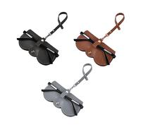 ATBUSS 3 Bolsillos Protectores de Gafas, Funda Portátil de Piel Suave para Gafas de Sol, Miopía y Lectura (Negro, Gris, Caqui)