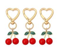 ATBUSS 3 Piezas De Cole De Cereza, Llavero De Cereza De Alto Valor, Lindos Accesorios De Moda para Mochilas, Adecuados para Decorar Fundas De Teléfonos Móviles, Bolsos Y Llaves De Automóviles.