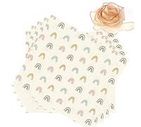 ATBUSS 30 unidades de papel de seda arcoíris (35,50 cm), 1 rollo de cinta de 2,2 m, diseño de arcoíris, biodegradable, papel de regalo, adecuado para cumpleaños, embalaje de ramo, bricolaje