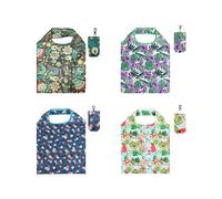 ATBUSS 4 bolsas de la compra plegables, reutilizables, bolsas de la compra portátiles, bolsas de regalo impermeables para compras, uso diario, Pequeña Margarita, Flor Verde, Vientos Magníficos,