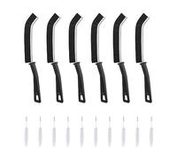 ATBUSS 6 cepillos de limpieza de juntas y 10cepillos de limpieza pequeños,herramienta de limpieza de juntas,kit de limpieza multifuncional, cepillo de baño con mango largo, adecuado para baño, cocina