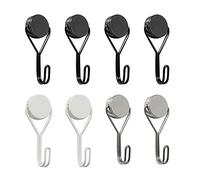 ATBUSS 8 ganchos magnéticos, ganchos superfuertes, ganchos de cocina, ganchos de metal inoxidable, ganchos magnéticos portátiles, prácticos gadgets para cocina, oficina, dormitorio (negro, blanco,