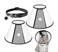 ATBUSS Anillo Protector Punteado De 2 Piezas Y Collar Negro De 1 Pieza, Práctica Cubierta Antimordedura Y Antifugas para Mascotas, Adecuada para Escenarios De Cuidado Postoperatorio De Mascotas.