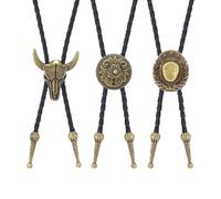 ATBUSS Corbata De Vaquero Occidental De 3 Piezas, Corbata De Sombrero De Vaquero Retro, Cadena De Corbata De Poirot Ajustable, Accesorios De Disfraz De Rodeo.