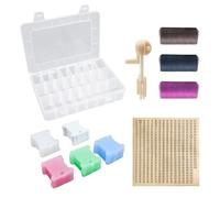 ATBUSS Juego de 156 Organizadores de Bordar - Caja de Almacenamiento Con 24 Cuadrículas, Etiqueta Numérica, Carrete de Hilo, 150 Bobinas, 3 Piezas de Hilo de Coser, Accesorios de Punto