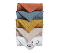 ATBUSS Juego de 5 Toallas Pequeñas de Crepe para Niños, Baberos de Bebé, Toalla de Gasa Multiusos para Bebés, Unisex Toalla De Algodón Para Recién Nacidos, Supersuave