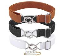 ATBUSS - Lote de 3 cinturones elásticos con hebilla, broche de perlas, cinturón de estilo fino vintage, regulable en longitud, adecuado para mujeres y hombres, Negro , 20*15*1cm