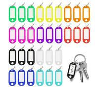 ATBUSS Lote de 30 etiquetas de llavero, etiquetas de equipaje, accesorios para llaveros, hojas de etiquetas vacías para mochilas, equipaje, llaves (colorido)