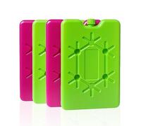 ATBUSS Paquete de 4 bolsas de hielo de 200 ml, color rosa y verde, para refrigerador de viaje, almuerzo, conservación de alimentos