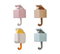 ATBUSS Paquete de 4 simpáticos ganchos autoadhesivos para mascotas, creativos para gatos, sin agujeros, aptos para colgar llaves, abrigos y sombreros