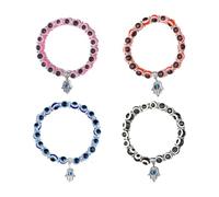 ATBUSS Pulseras De Ojo De Diablo De 4 Piezas, Pulseras De Cuentas De Ojo Azul, Accesorios De Cuentas, Pulseras De Pareja, Accesorios De Moda.