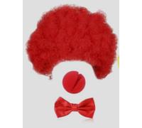 ATBUSS Set De Disfraces De Payaso De 4 Piezas con Peluca Roja, Guantes con Muserola, Accesorios para Juegos De rol Y Decoración para Representaciones Teatrales.
