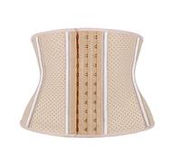 Atbuty Corsé Corto de Cintura para Torso, Faja Deportiva de látex para Debajo del Busto, Beige (Torso de 9 Pulgadas, Transpirable, 9 Huesos), M