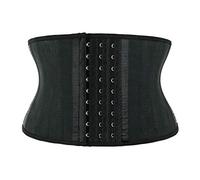 Atbuty Corto Torso Cintura Entrenadores Cincher Corset Bajo el Pecho Cuerpo Shaper Faja De Látex Deporte - Negro - X-Small