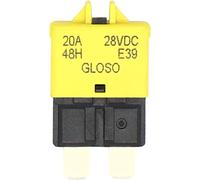 ATC Fusible de la cuchilla del interruptor circuito DC28V 5A / 10A 15A 20A 25A 30A Adaptador respaldo reinicio manual for marina botes camiones automóviles(20A)