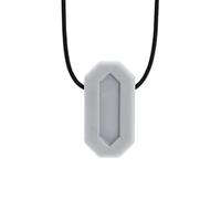 ATC Handels GmbH ARK® - Collar masticable en diferentes grosores y formas con cuerda ajustable e instrucciones de cuidado ATC (idioma español no garantizado), collar Sensory,gris claro suave