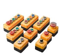 ATDJKVYH Caja de Control de Interruptor de botón de 2 Piezas, de plástico, de Arranque automático Manual, Impermeable, for emergencias eléctricas industriales LA38(Dark Grey)