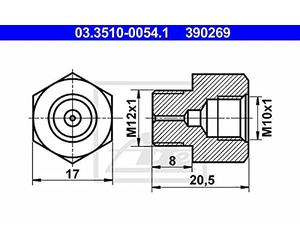 ATE 03351000541 adaptador de latiguillo de freno