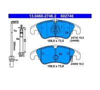 Juego de pastillas de freno ATE 13.0460-2746.2, delante