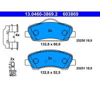 ATE 13.0460-3869.2 Set de Pastillas de Freno, Disco de Freno para Peugeot