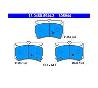 ATE 13.0460-5944.2 Pastillas de Freno Delantero para Mazda 121 II Kia Rio
