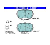 ATE 13.0470-3881.2 Juego Pastillas de Freno Disco Delant para Mercedes-Benz W177