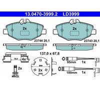 ATE 13.0470-3999.2 Set de Pastillas de Freno, Disco de Freno para Mercedes-Benz