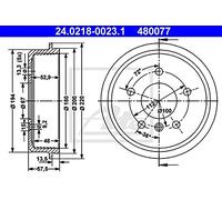 ATE 24.0218-0023.1 Tambor de freno