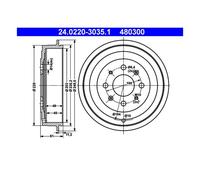 ATE Tambor de freno para FIAT: Punto & OPEL: Corsa, Adam & VAUXHALL: Adam (Ref: 24.0220-3035.1)