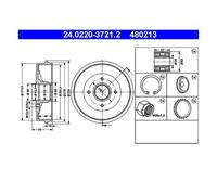 ATE 24.0220-3721.2 Tambor De Freno Trasero Para Renault Clio II Dacia Logan