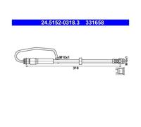 ATE 24.5152-0318.3 Manguera de Freno Delantera Derecho para Audi A4